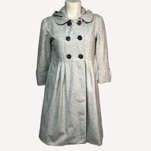 JUICY Couture Grey Wool Blend Hooded Pea Coat Size Small
